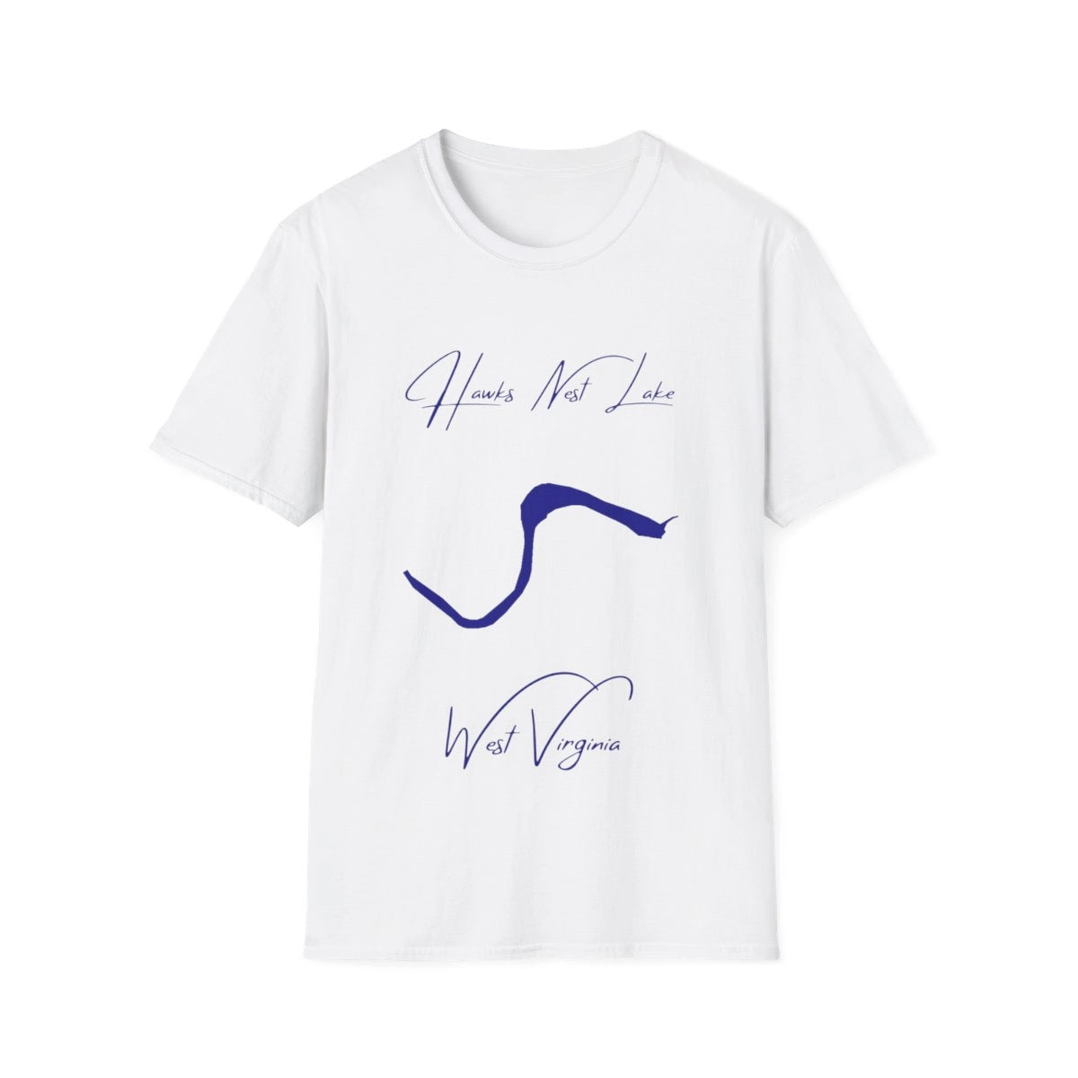 West  Virginia  Hawks  Nest  Lake  T-shirt  front  position  view  from  front  white.webp
