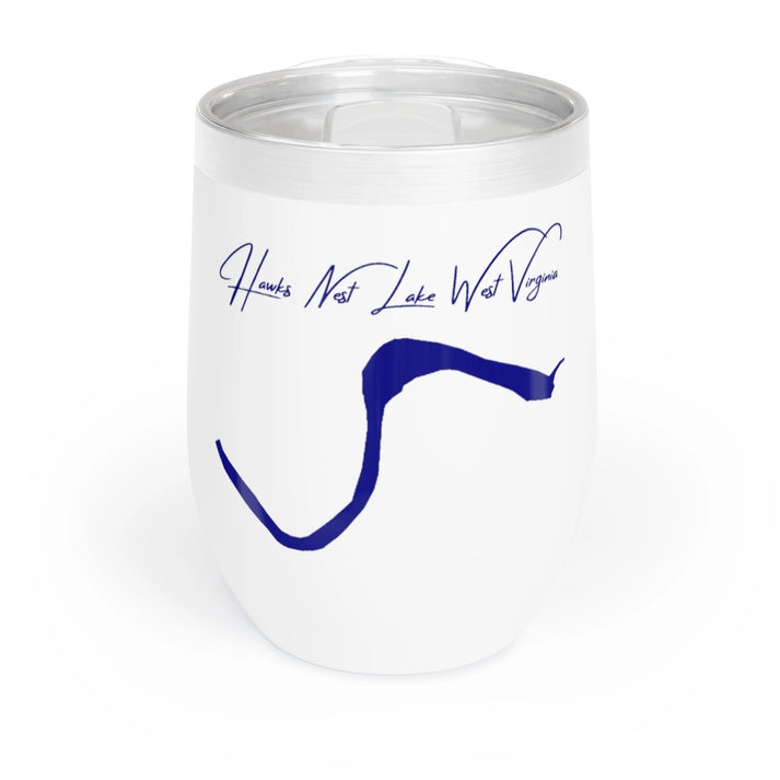 West  Virginia  Hawks  Nest  Lake  Wine  Tumbler  front  position  view  from  front  white.webp