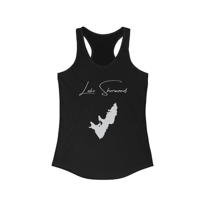 West  Virginia  Lake  Sherwood  Racerback-Tank  front  position  view  from  front  solid  black.webp