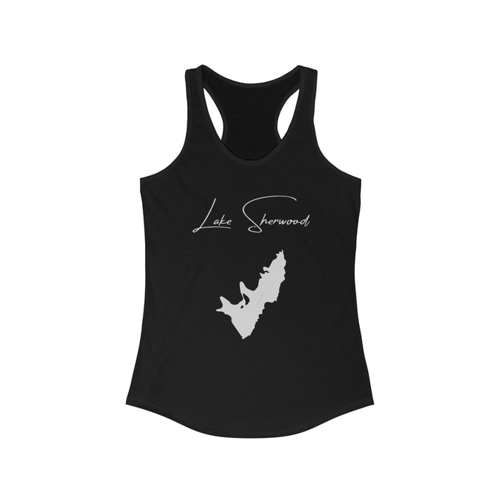 West  Virginia  Lake  Sherwood  Racerback-Tank  front  position  view  from  front  solid  black.webp