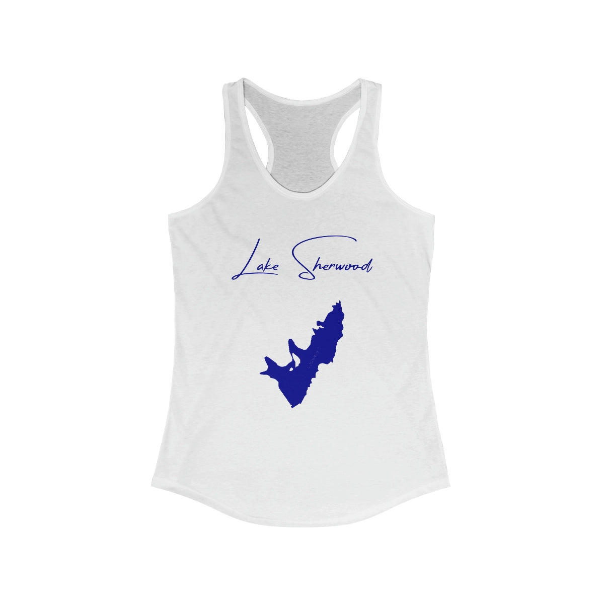 West  Virginia  Lake  Sherwood  Racerback-Tank  front  position  view  from  front  solid  white.webp
