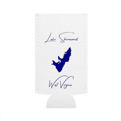 West  Virginia  Lake  Sherwood  Slim  Can  Koozie  front  position  view  from  flat-front  white.webp