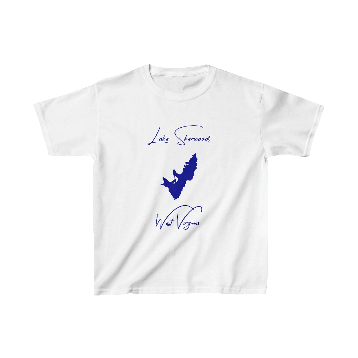 West  Virginia  Lake  Sherwood  Youth  T-shirt  front  position  view  from  front  white.webp