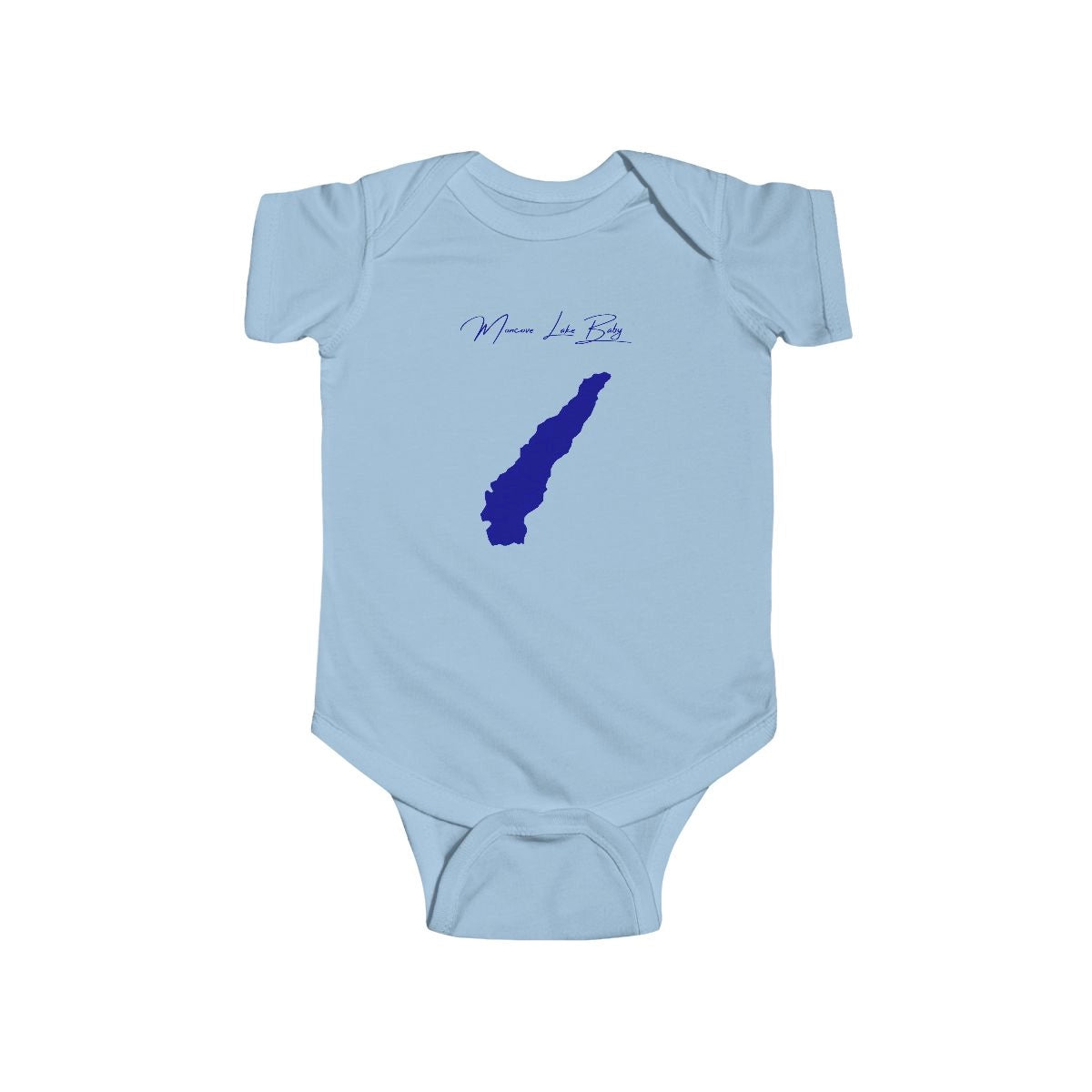 West  Virginia  Moncove  Lake  Onesie  front  position  view  from  front  light  blue.webp