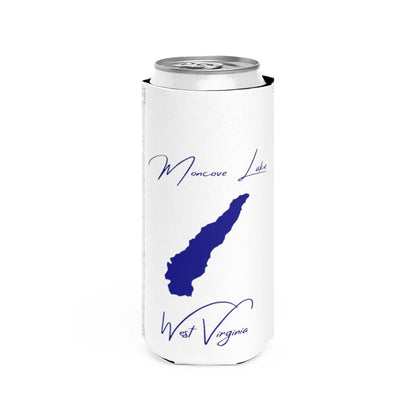 West  Virginia  Moncove  Lake  Slim  Can  Koozie  front  position  view  from  front  white.webp