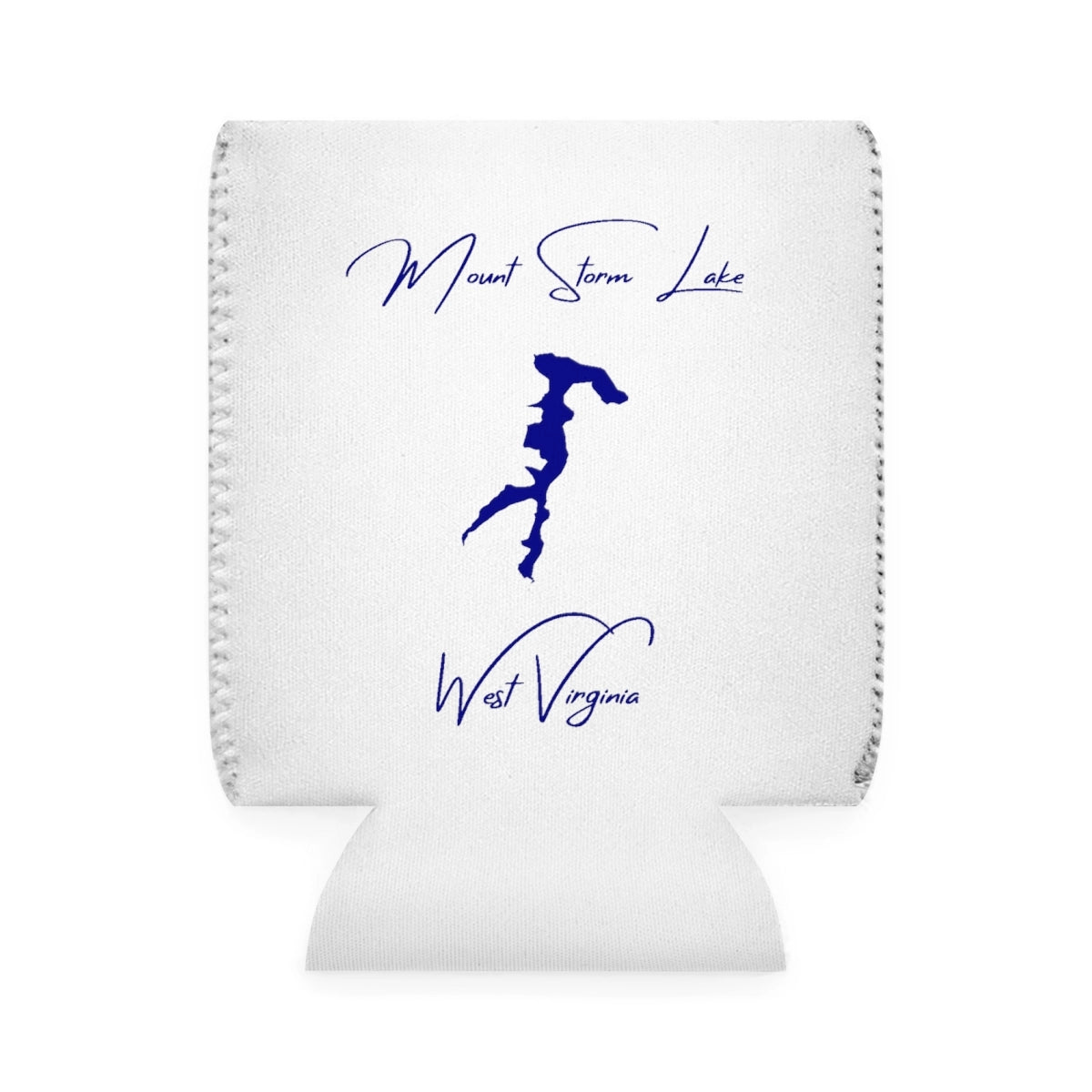West  Virginia  Mount  Storm  Lake  Can  Koozie  front  position  view  from  front-1  white.webp