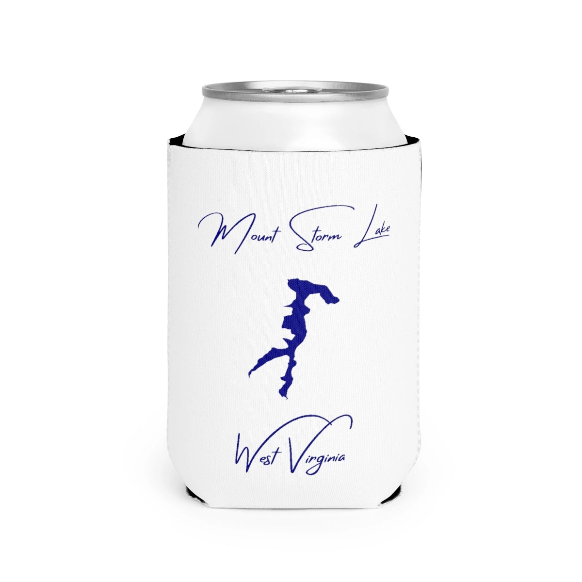 West  Virginia  Mount  Storm  Lake  Can  Koozie  front  position  view  from  front-2  white.webp
