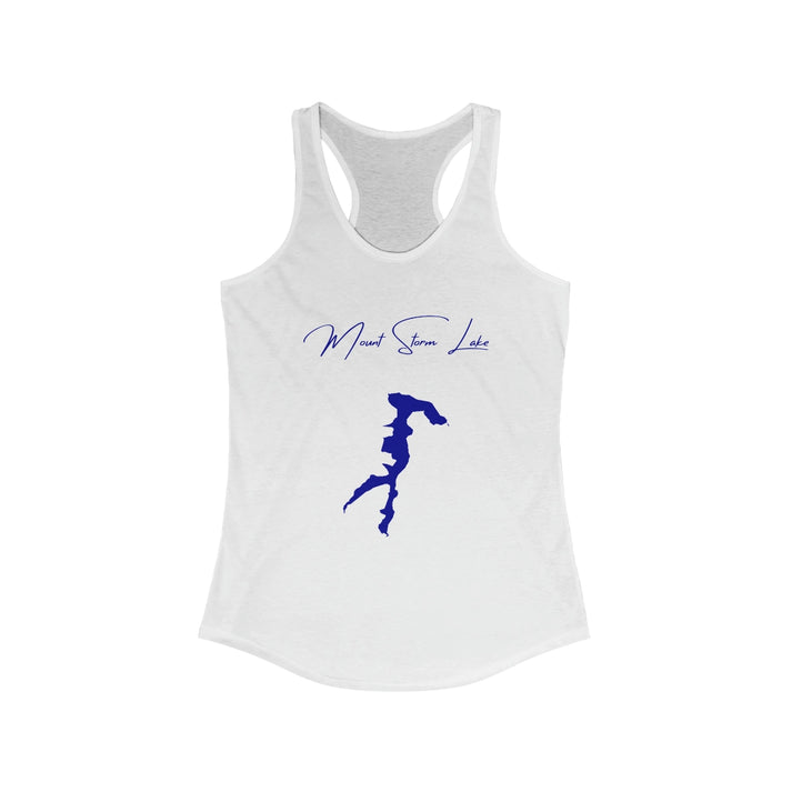 West  Virginia  Mount  Storm  Lake  Racerback-Tank  front  position  view  from  front  solid  white.webp