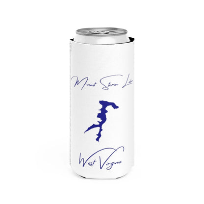 West  Virginia  Mount  Storm  Lake  Slim  Can  Koozie  front  position  view  from  front  white.webp