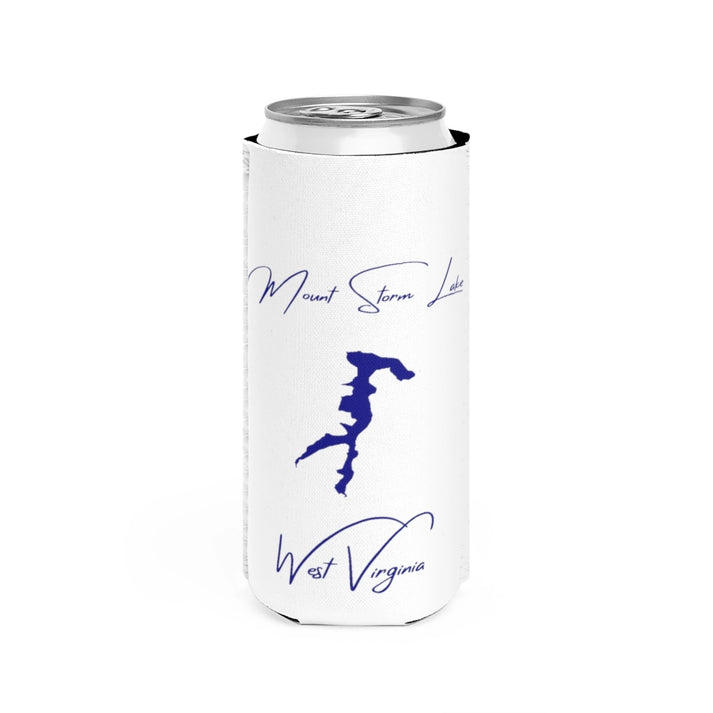 West  Virginia  Mount  Storm  Lake  Slim  Can  Koozie  front  position  view  from  front  white.webp