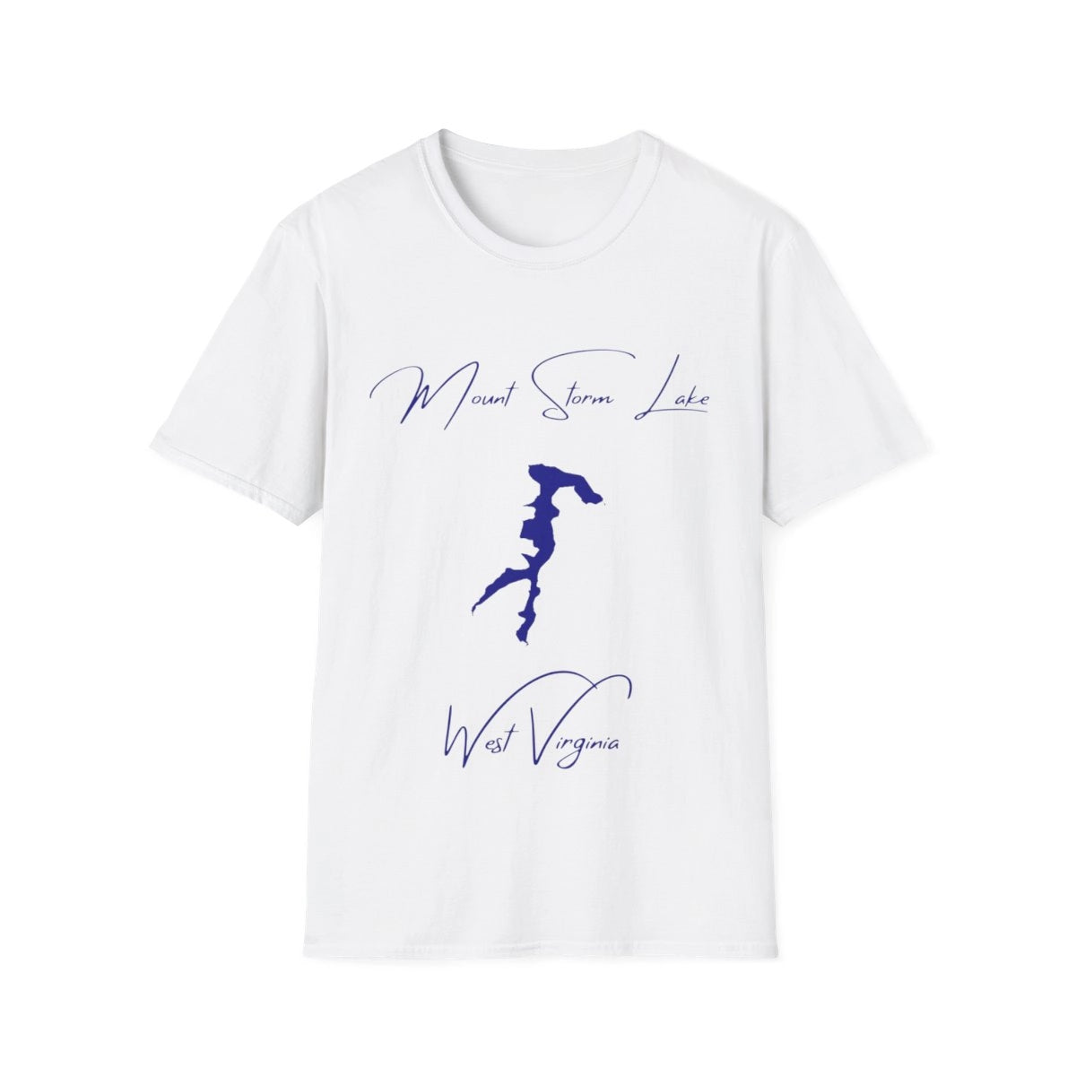 West  Virginia  Mount  Storm  Lake  T-shirt  front  position  view  from  front  white.webp