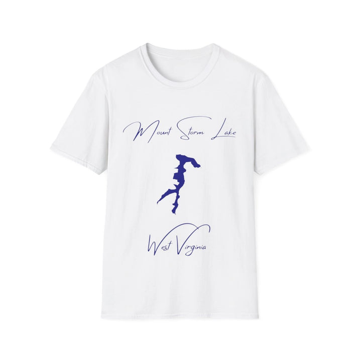 West  Virginia  Mount  Storm  Lake  T-shirt  front  position  view  from  front  white.webp