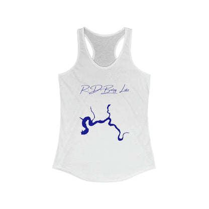 West  Virginia  R.D.  Bailey  Lake  Racerback-Tank  front  position  view  from  front  solid  white.webp