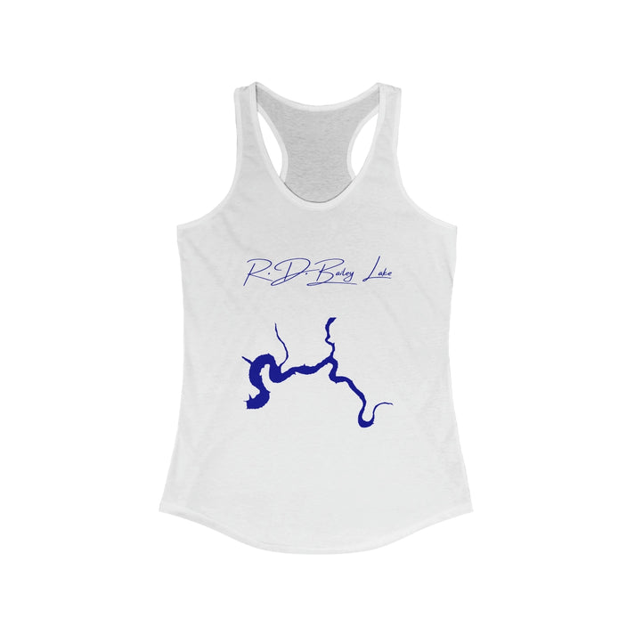 West  Virginia  R.D.  Bailey  Lake  Racerback-Tank  front  position  view  from  front  solid  white.webp