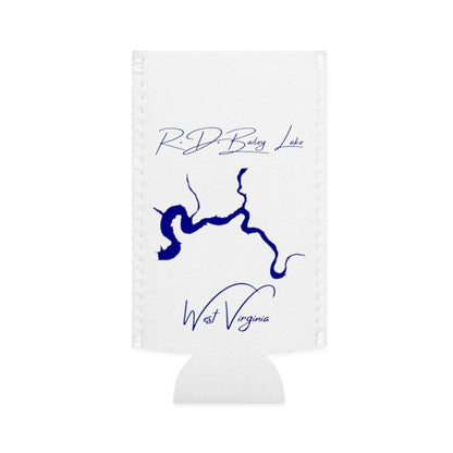 West  Virginia  R.D.  Bailey  Lake  Slim  Can  Koozie  front  position  view  from  flat-front  white.webp