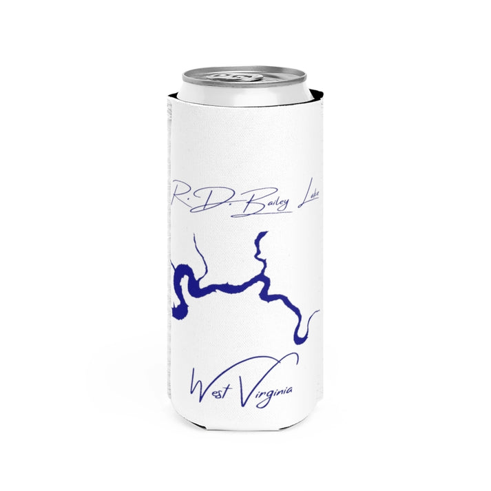 West  Virginia  R.D.  Bailey  Lake  Slim  Can  Koozie  front  position  view  from  front  white.webp