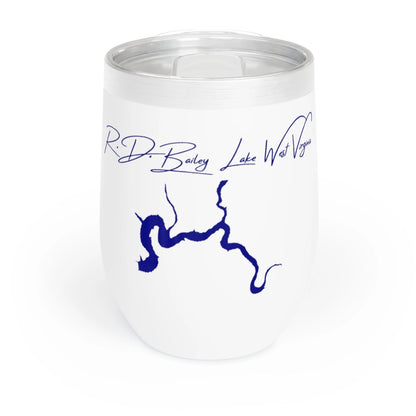 West  Virginia  R.D.  Bailey  Lake  Wine  Tumbler  front  position  view  from  front  white.webp