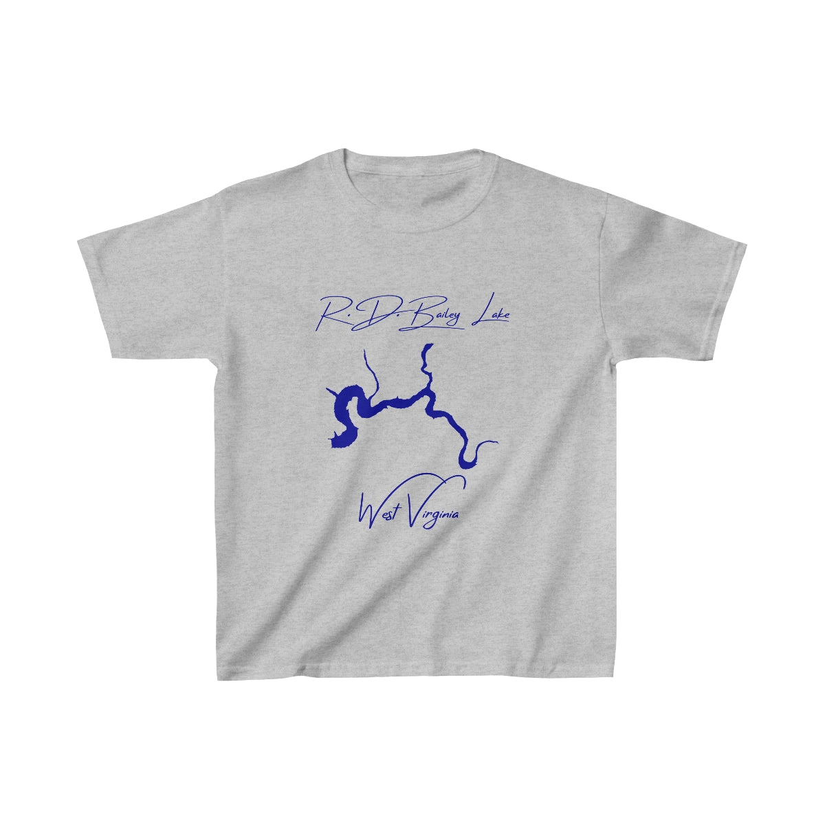West  Virginia  R.D.  Bailey  Lake  Youth  T-shirt  front  position  view  from  front  sport  grey.webp