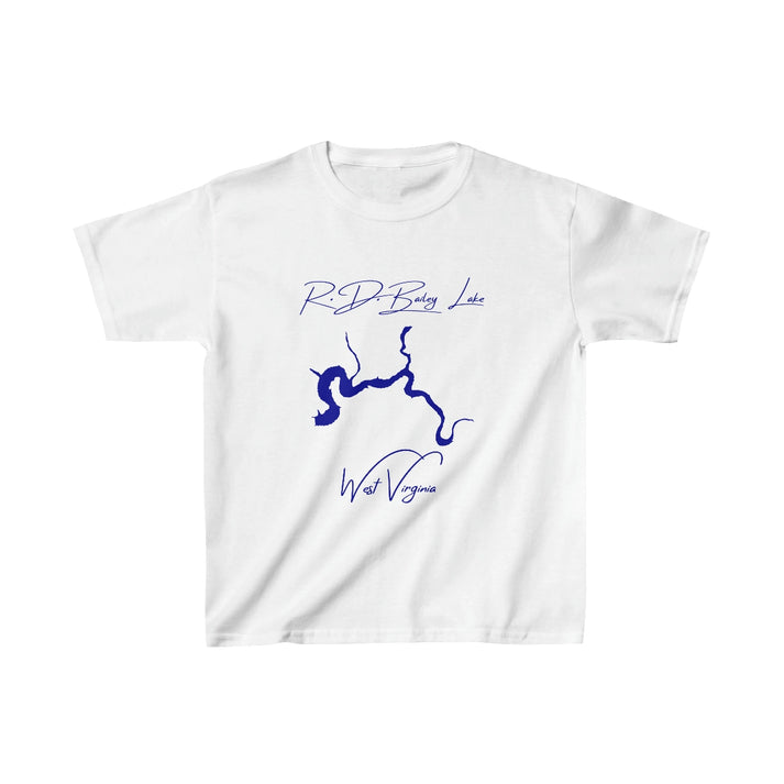 West  Virginia  R.D.  Bailey  Lake  Youth  T-shirt  front  position  view  from  front  white.webp