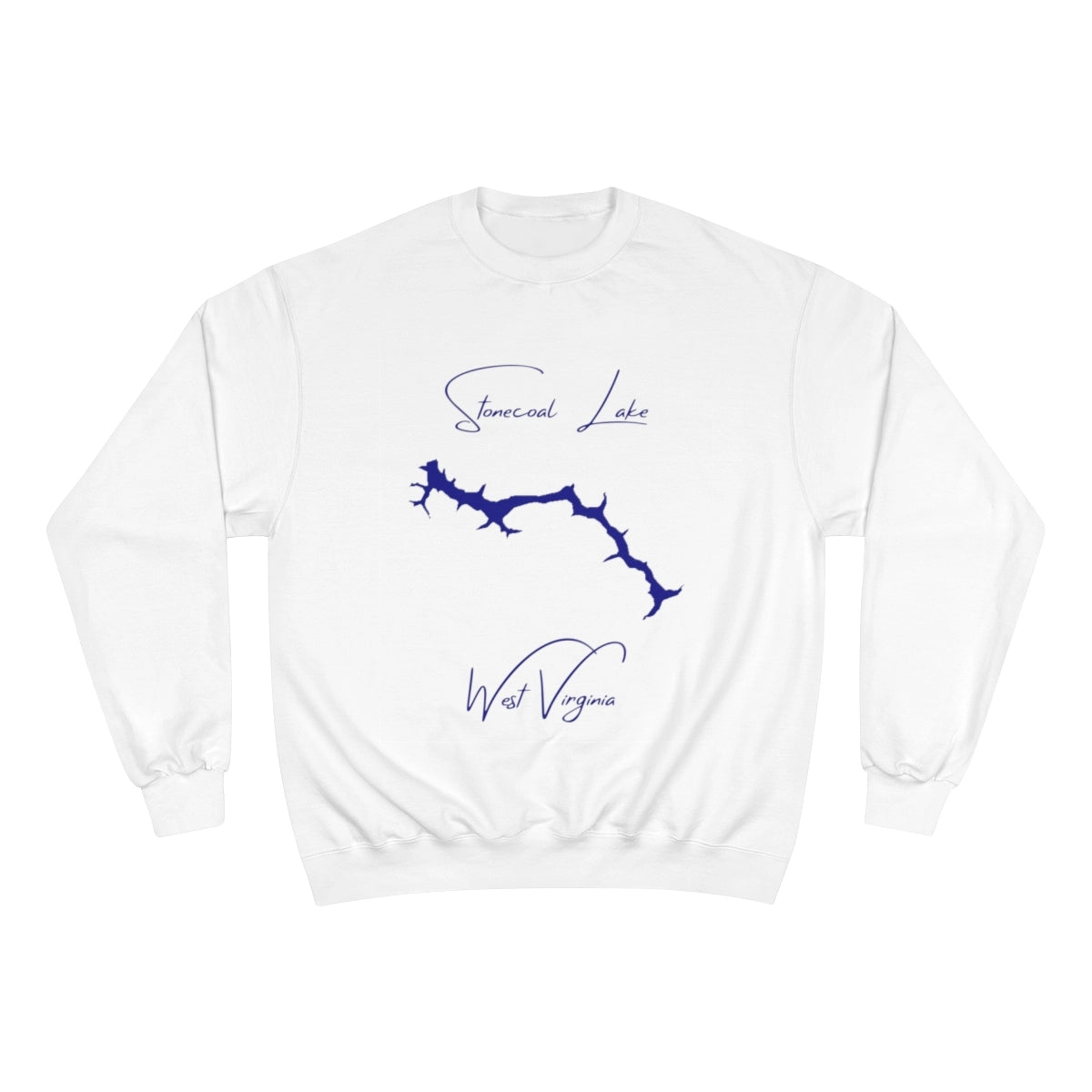 West  Virginia  Stonecoal  Lake  Sweatshirt  front  position  view  from  front  white.webp