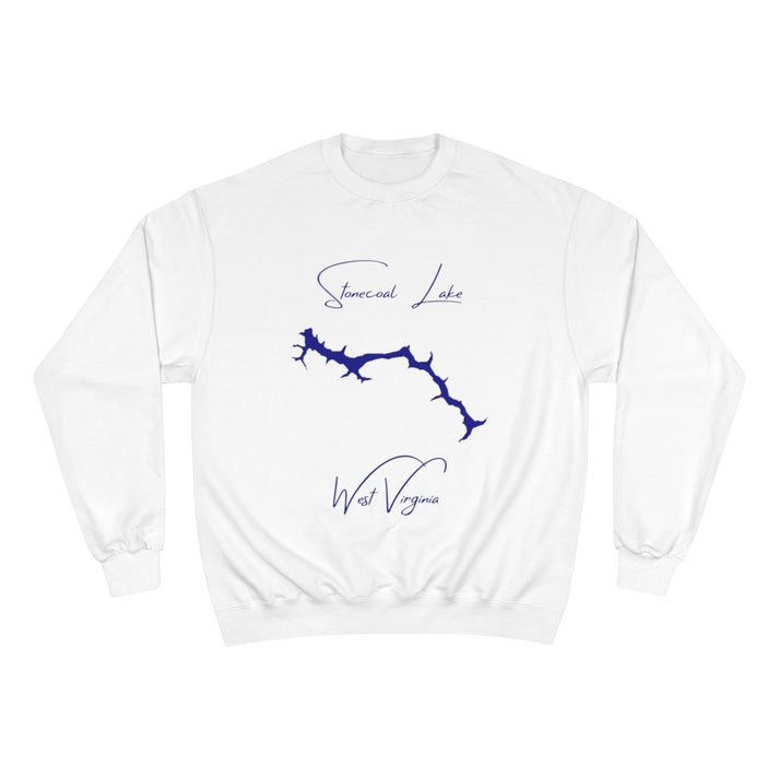 West  Virginia  Stonecoal  Lake  Sweatshirt  front  position  view  from  front  white.webp