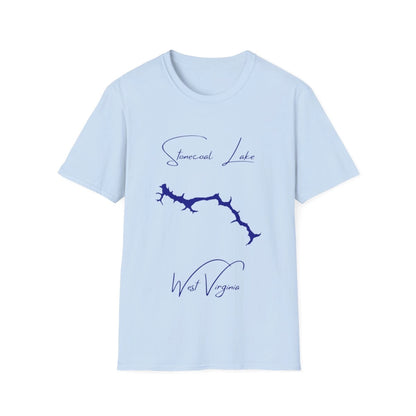 West  Virginia  Stonecoal  Lake  T-shirt  front  position  view  from  front  light  blue.webp