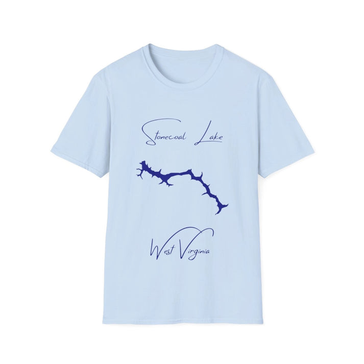 West  Virginia  Stonecoal  Lake  T-shirt  front  position  view  from  front  light  blue.webp