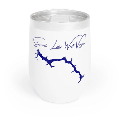 West  Virginia  Stonecoal  Lake  Wine  Tumbler  front  position  view  from  front  white.webp