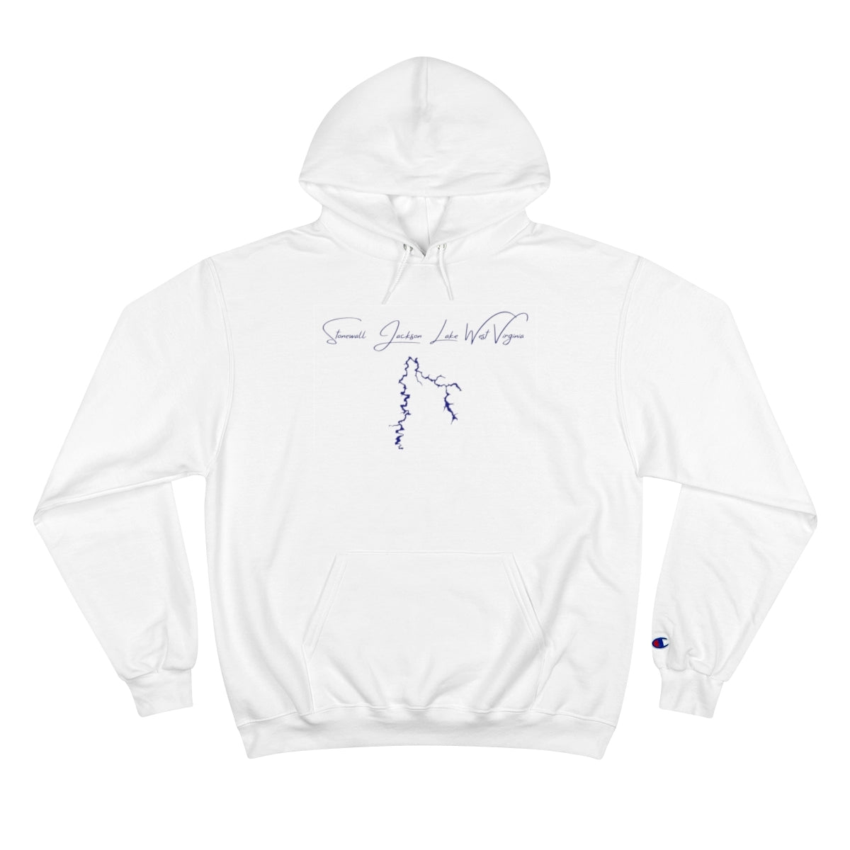 West  Virginia  Stonewall  Jackson  Lake  Hoodie  front  position  view  from  front  white.webp