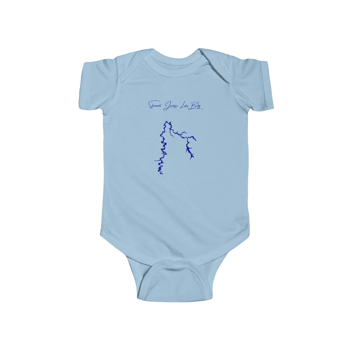 West  Virginia  Stonewall  Jackson  Lake  Onesie  front  position  view  from  front  light  blue.webp
