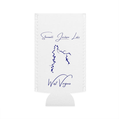 West  Virginia  Stonewall  Jackson  Lake  Slim  Can  Koozie  front  position  view  from  flat-front  white.webp