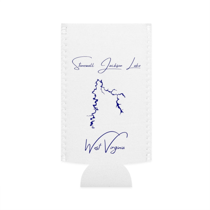 West  Virginia  Stonewall  Jackson  Lake  Slim  Can  Koozie  front  position  view  from  flat-front  white.webp