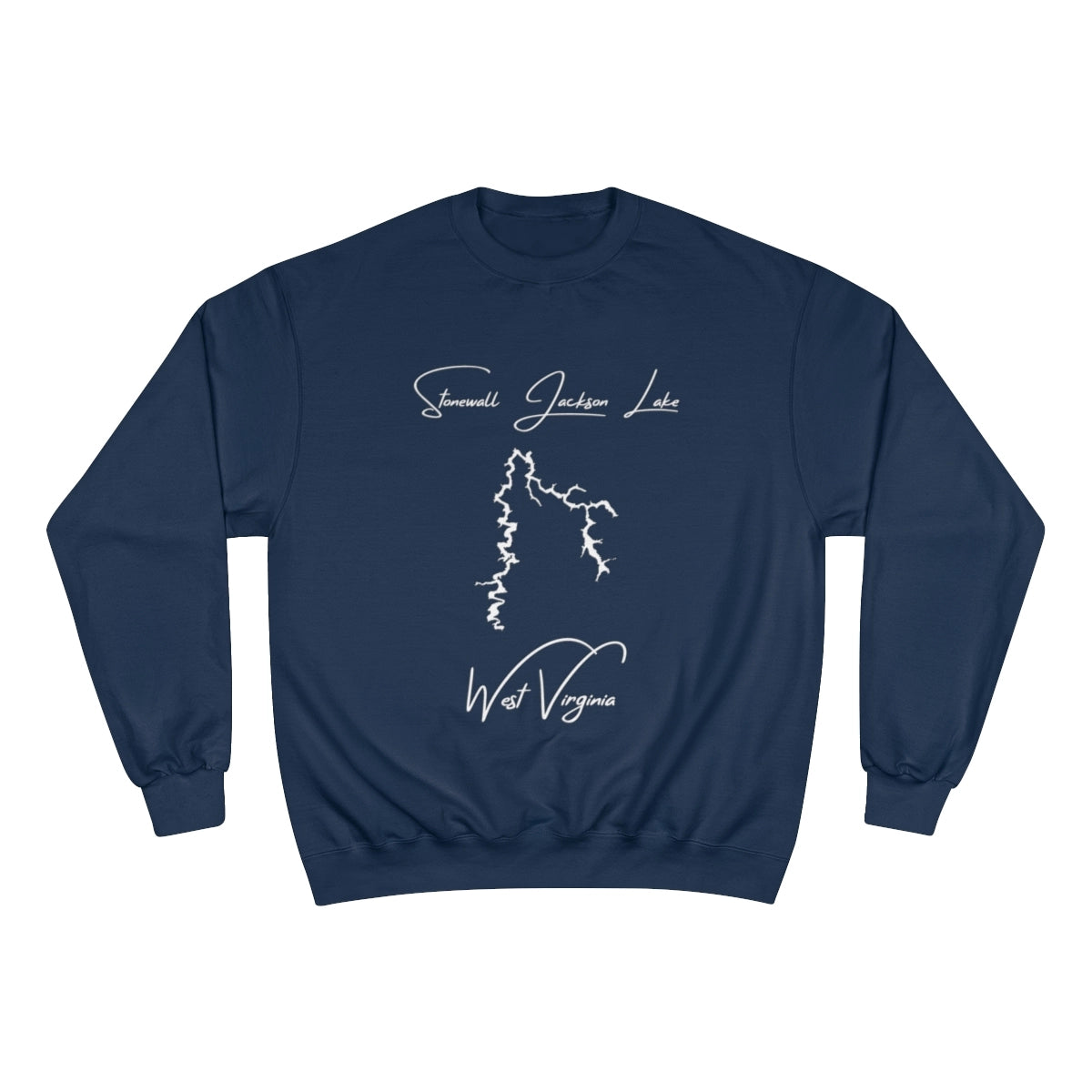 West  Virginia  Stonewall  Jackson  Lake  Sweatshirt  front  position  view  from  front  navy.webp