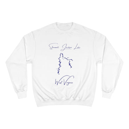 West  Virginia  Stonewall  Jackson  Lake  Sweatshirt  front  position  view  from  front  white.webp