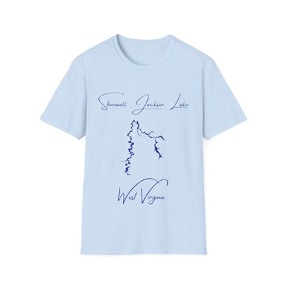 West  Virginia  Stonewall  Jackson  Lake  T-shirt  front  position  view  from  front  light  blue.webp