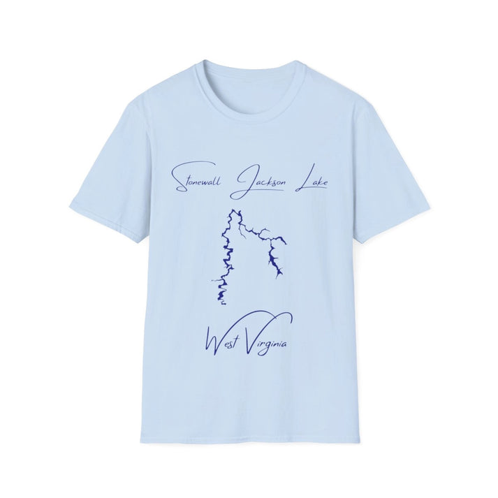 West  Virginia  Stonewall  Jackson  Lake  T-shirt  front  position  view  from  front  light  blue.webp
