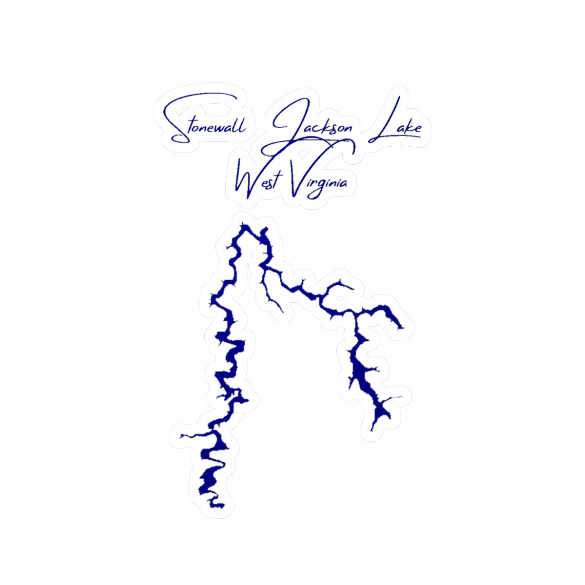 West  Virginia  Stonewall  Jackson  Lake  Vinyl  Decal  other  position  view  from  front  4  x  6.webp