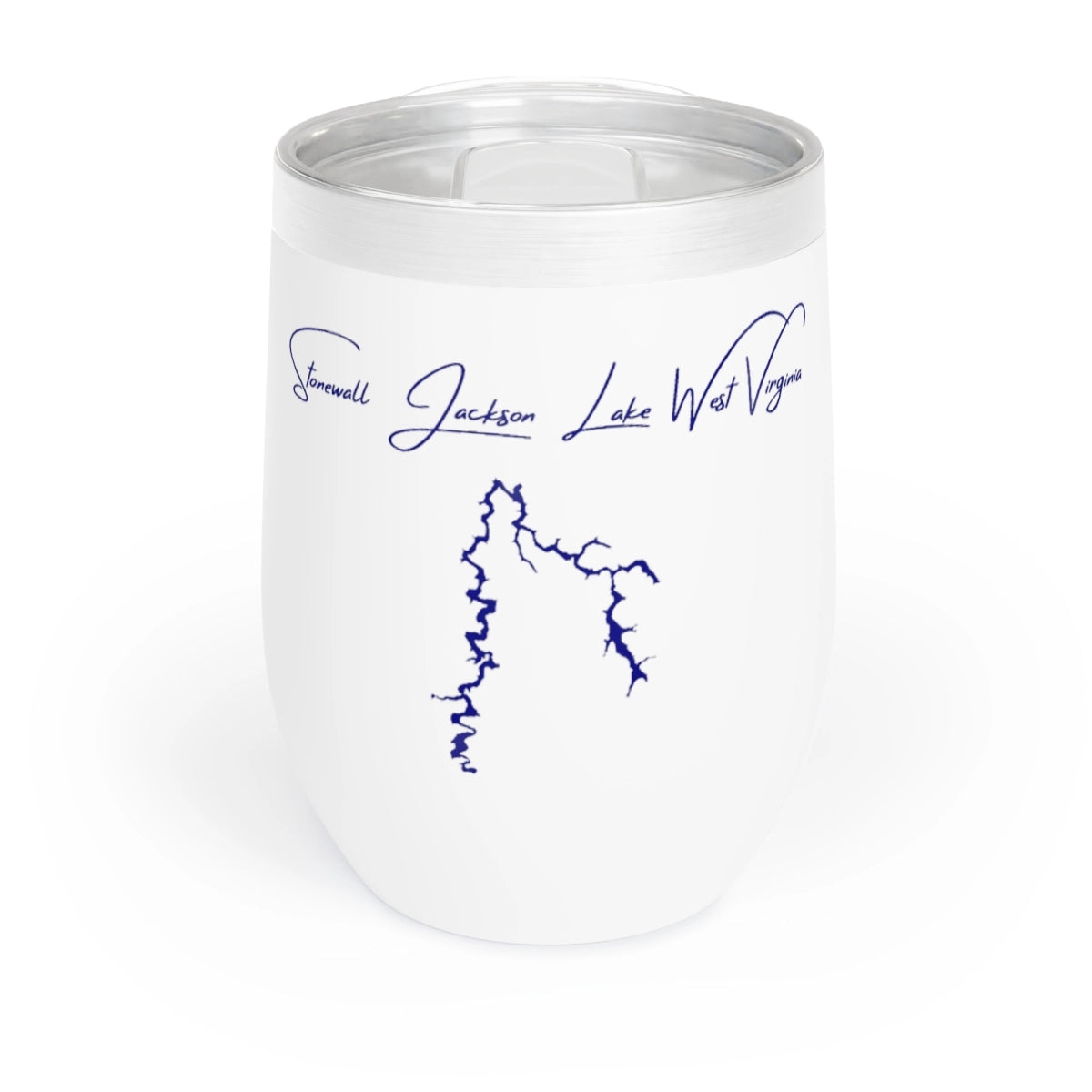 West  Virginia  Stonewall  Jackson  Lake  Wine  Tumbler  front  position  view  from  front  white.webp