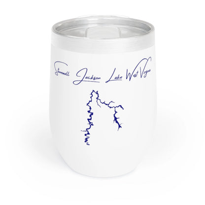West  Virginia  Stonewall  Jackson  Lake  Wine  Tumbler  front  position  view  from  front  white.webp