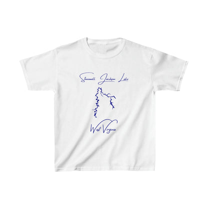 West  Virginia  Stonewall  Jackson  Lake  Youth  T-shirt  front  position  view  from  front  white.webp
