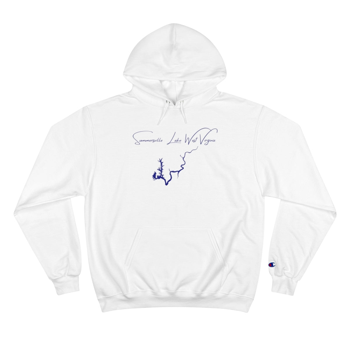 West  Virginia  Summersville  Lake  Hoodie  front  position  view  from  front  white.webp