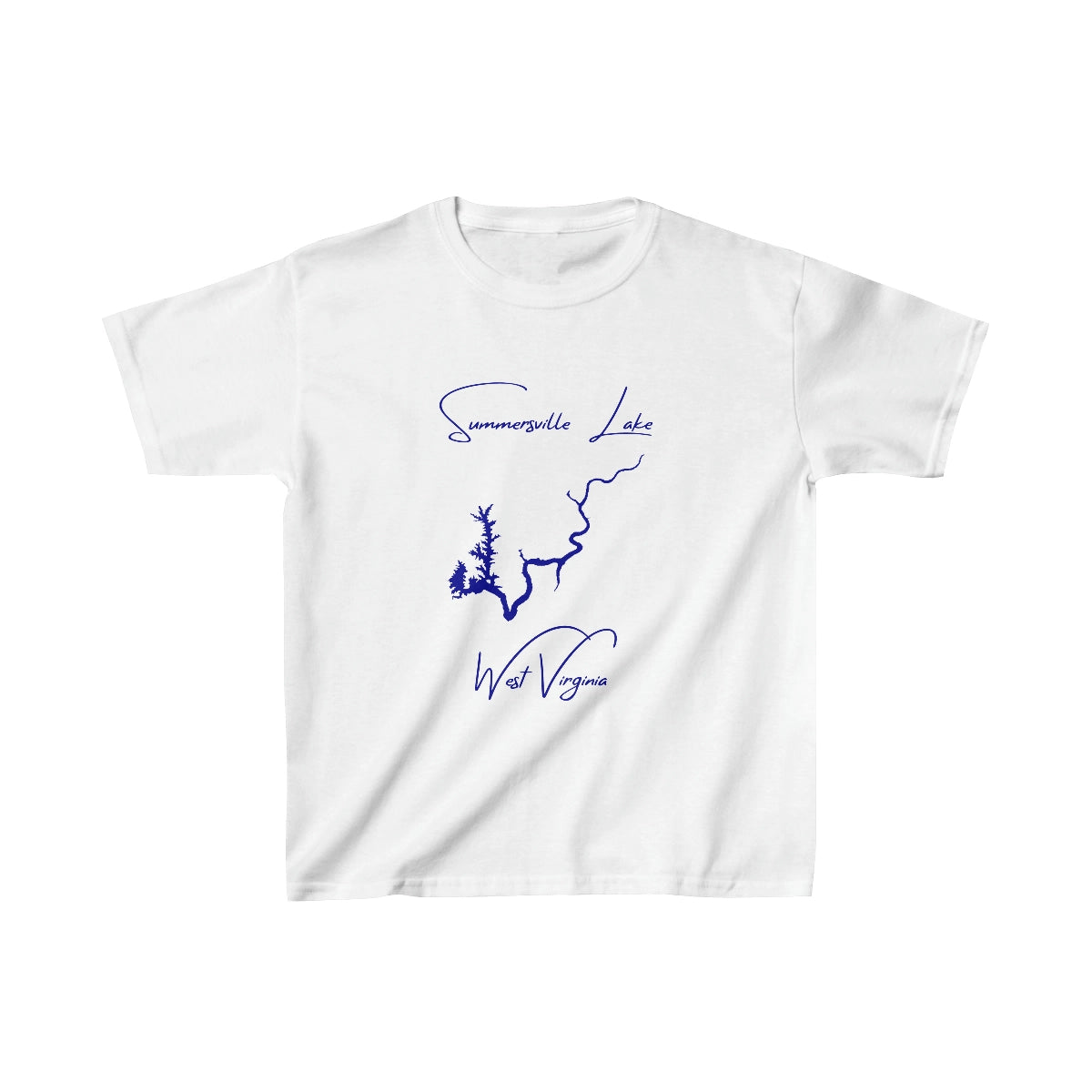 West  Virginia  Summersville  Lake  Youth  T-shirt  front  position  view  from  front  white.webp