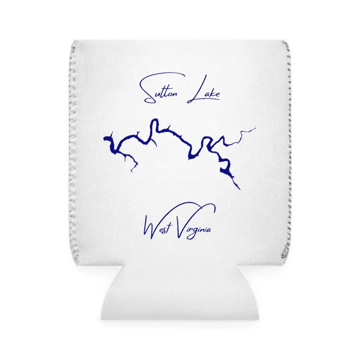West  Virginia  Sutton  Lake  Can  Koozie  front  position  view  from  front-1  white.webp