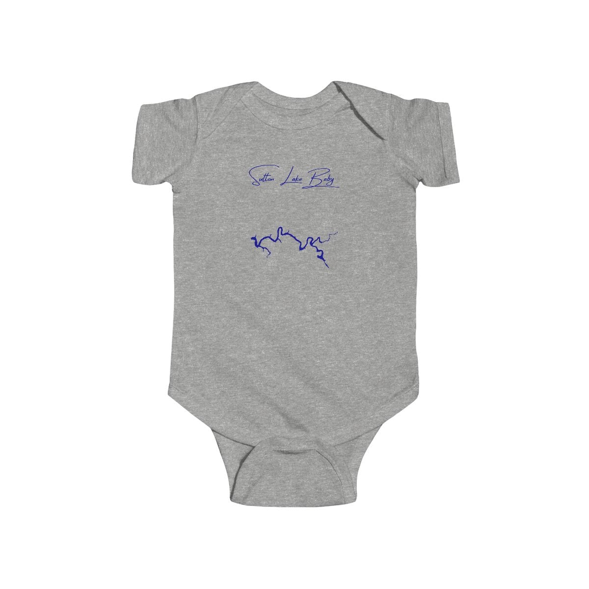 West  Virginia  Sutton  Lake  Onesie  front  position  view  from  front  heather.webp