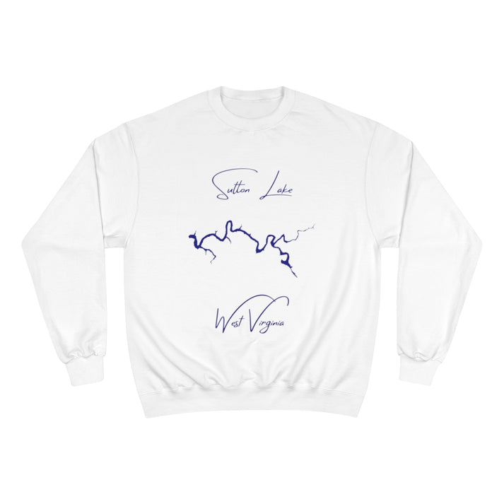 West  Virginia  Sutton  Lake  Sweatshirt  front  position  view  from  front  white.webp