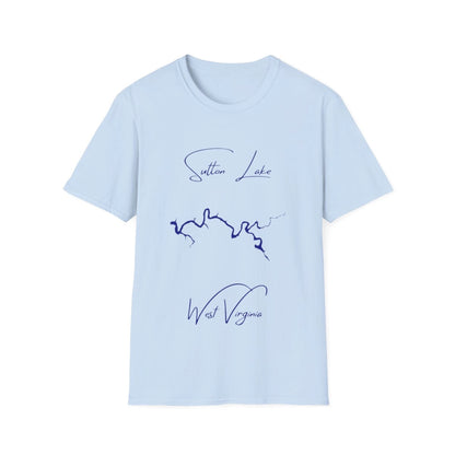 West  Virginia  Sutton  Lake  T-shirt  front  position  view  from  front  light  blue.webp