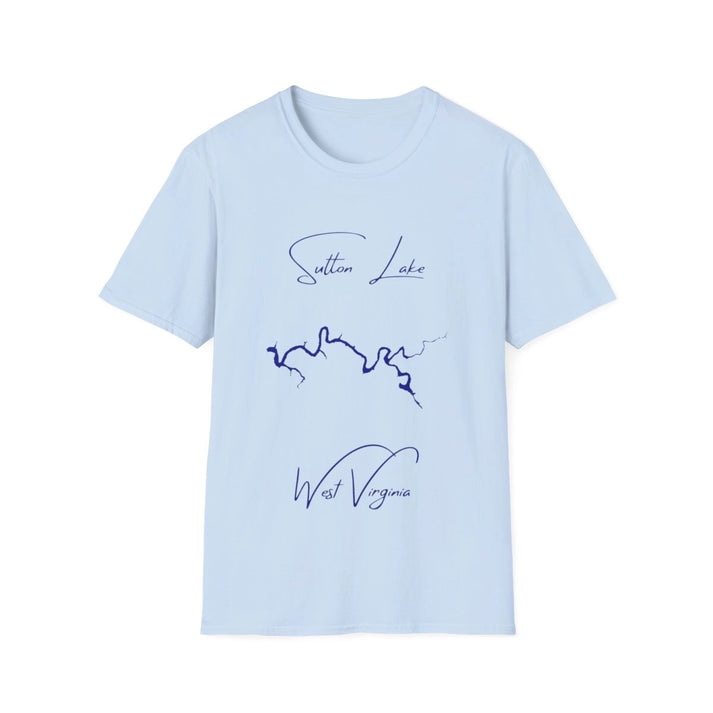 West  Virginia  Sutton  Lake  T-shirt  front  position  view  from  front  light  blue.webp