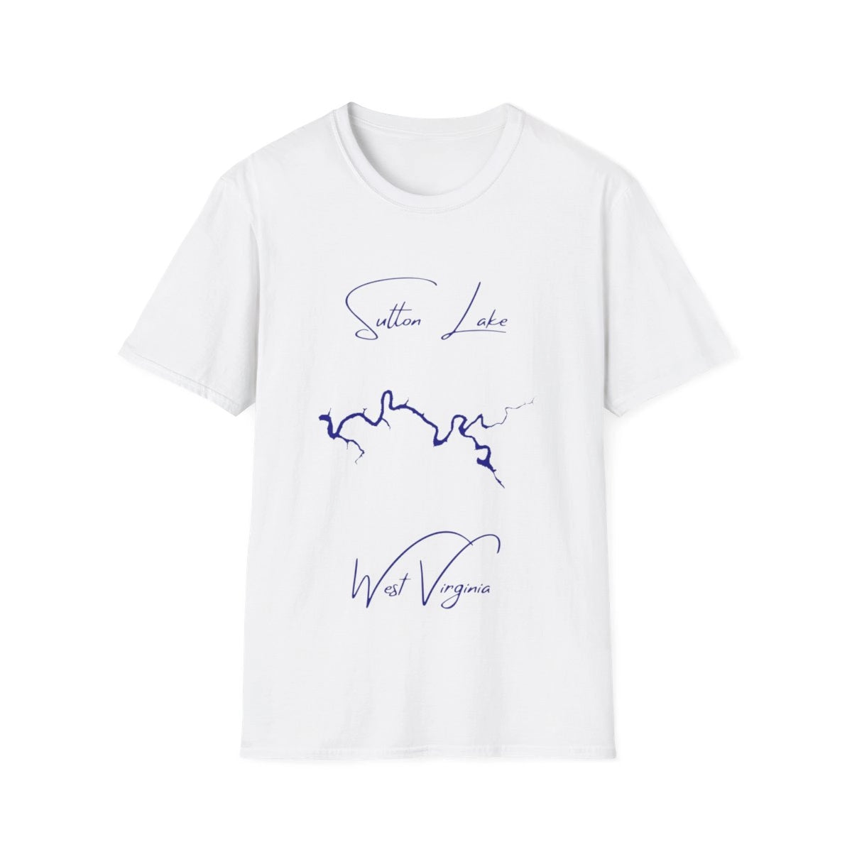 West  Virginia  Sutton  Lake  T-shirt  front  position  view  from  front  white.webp
