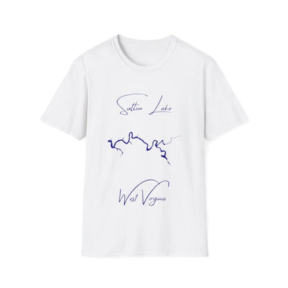 West  Virginia  Sutton  Lake  T-shirt  front  position  view  from  front  white.webp