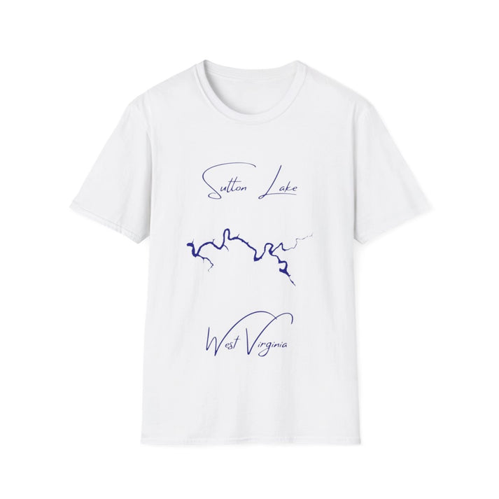 West  Virginia  Sutton  Lake  T-shirt  front  position  view  from  front  white.webp